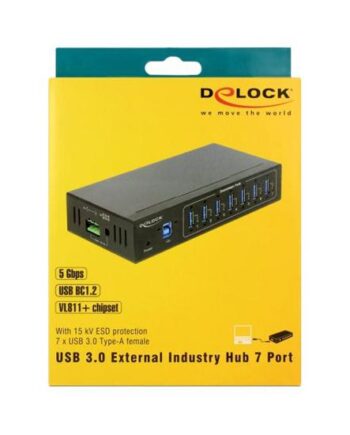 Delock External Industry Hub     Usb     Type-  With 15 Kv Esd Protection Hub   Porte