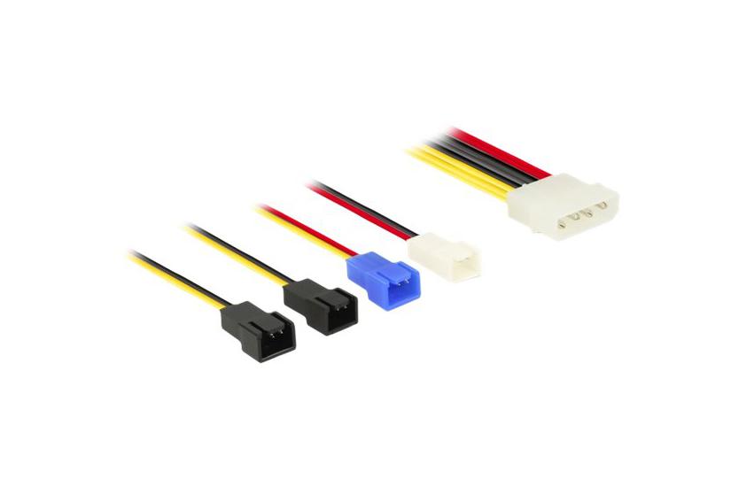 Delock Molex Pin Pin Fan 12 Blæser Strømkabel 20 Cm
