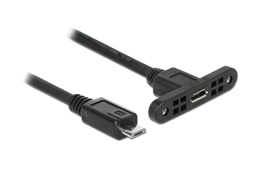 Delock Usb Forlængerkabel Micro-usb Type Til Micro-usb Type 25 Cm