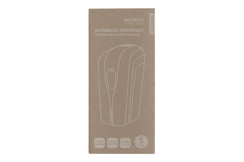 Deltaco Automatisk Antibakteriel Dispenser 1000 Ml Hvid Sort