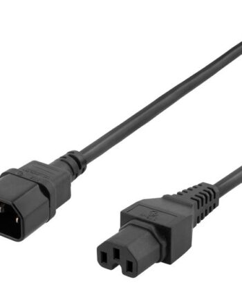 Deltaco Del-116b Forlængerkabel Til Strøm Iec 60320 C15 Til Iec 60320 C14