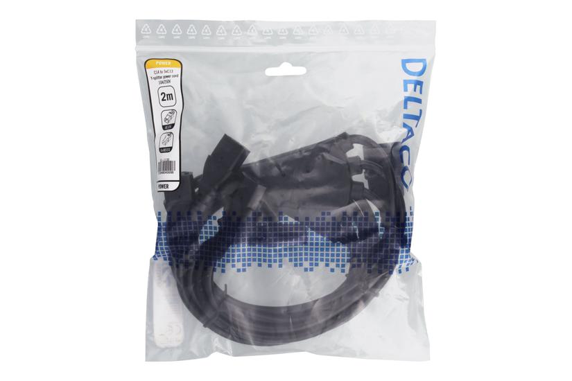 Deltaco Del-113d Strøm-splitter Iec 60320 C14 Til Power Iec 60320 C13