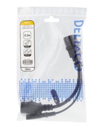 Deltaco Del-109y Strøm-splitter 20 Cm