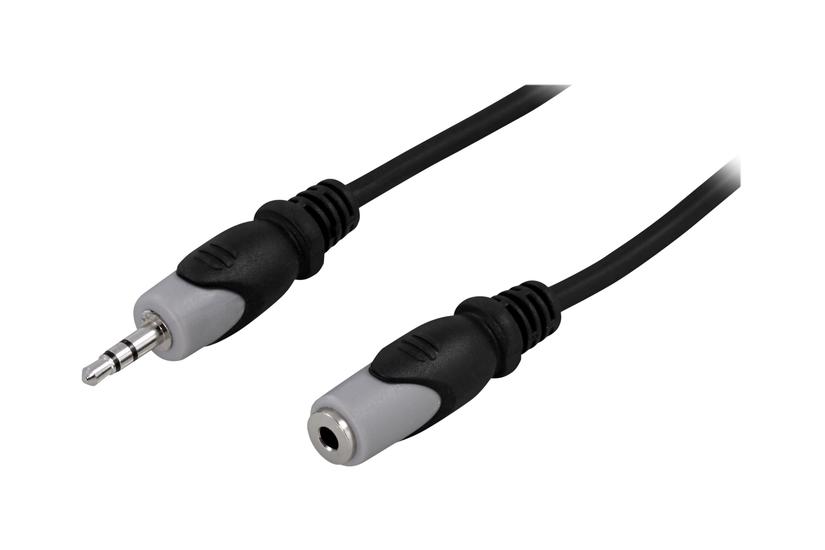 Deltaco Forlængerkabel   5mm Jack     Sort