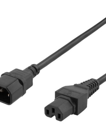 Deltaco Forlængerkabel Til Strøm Iec 60320 C15 Til Iec 60320 C14 50 Cm