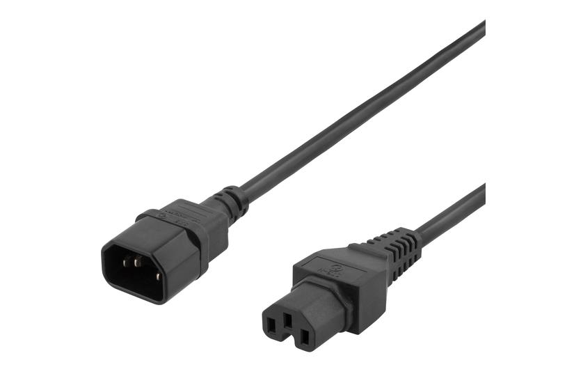 Deltaco Forlængerkabel Til Strøm Iec 60320 C15 Til Iec 60320 C14 50 Cm