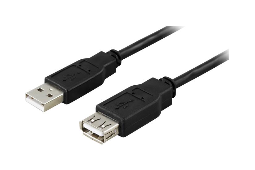 Deltaco Forlængerkabel Usb Type           Sort