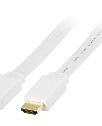 Deltaco Hdmi Til Hdmi Flad Med Ethernet           Hvid