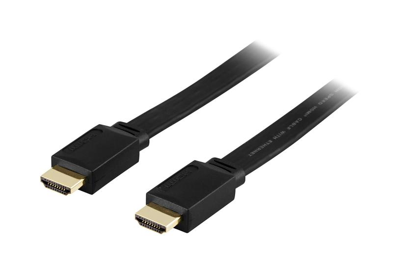 Deltaco Hdmi Til Hdmi Flad Sort