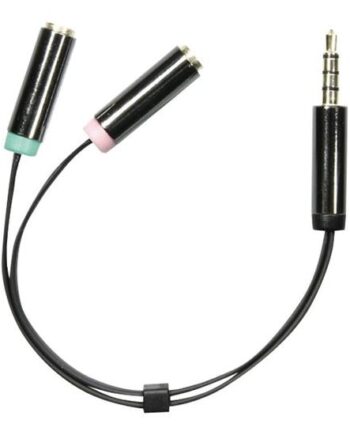 Deltaco Hovedsætadapter   5mm Jack Til 2x   5mm Jack Tynd       Sort