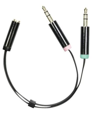 Deltaco Hovedsætadapter 2x   5mm Jack Til   5mm Jack       Sort