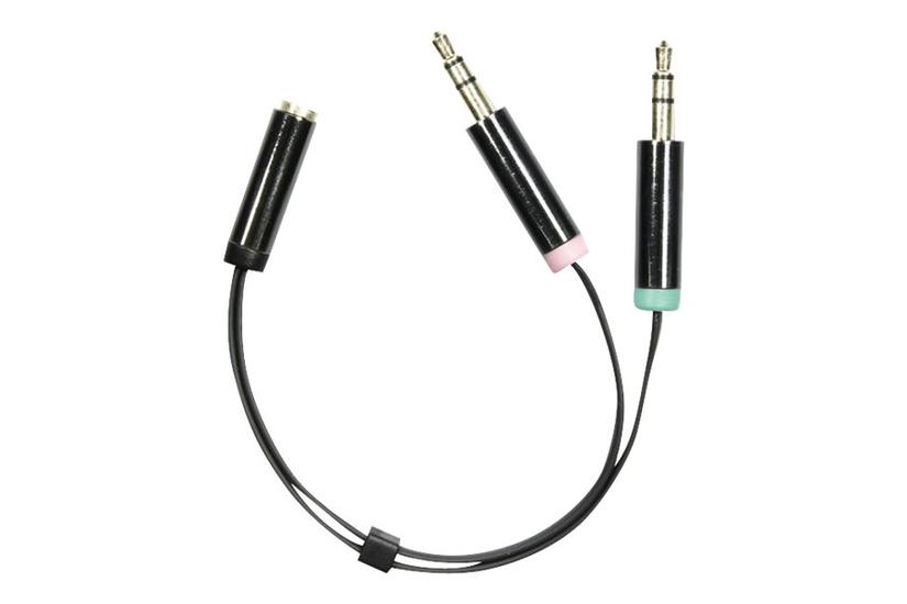 Deltaco Hovedsætadapter 2x 5mm Jack Til 5mm Jack Sort