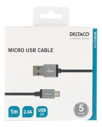 Deltaco Micro-110f Usb-kabel Usb Til Micro-usb Type