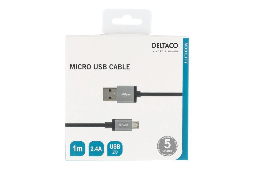 Deltaco Micro-110f Usb-kabel Usb Til Micro-usb Type