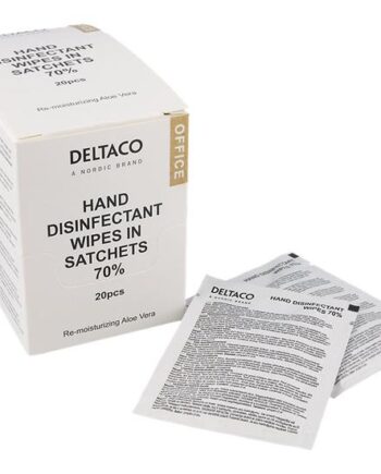 Deltaco Office Hand Sanitizing Wipes Hvid  Pakke Med 20