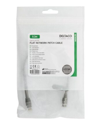 Deltaco Patchkabel 30 Cm Grå