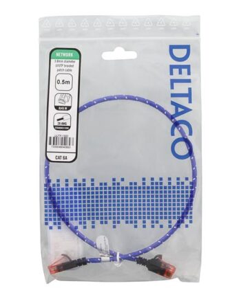 Deltaco Patchkabel 50 Cm Hvid  Blå