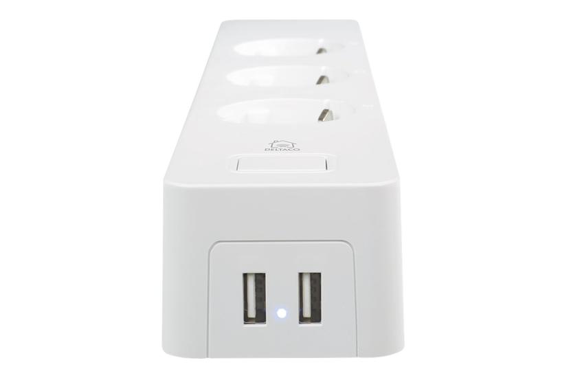 Deltaco Smart Home Sh-p03usb2 Smart Strømstrip 2990 Watt