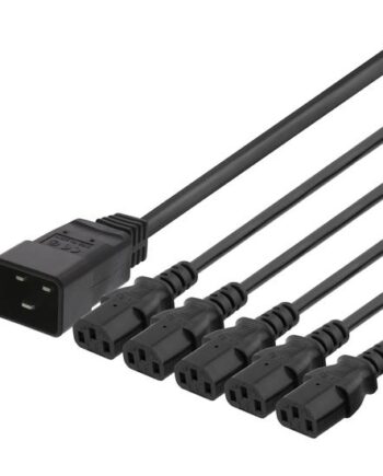 Deltaco Strøm-splitter Iec 60320 C20 Til Power Iec 60320 C13