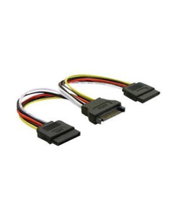Deltaco Strømsplitter Sata Han Til 2x Sata Hun 10 Cm