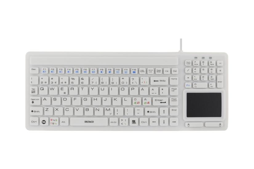 Deltaco Tb-506 Tastatur Med Touchpad Nordisk Hvid Indgangsudstyr
