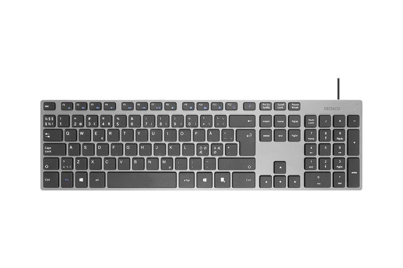 Deltaco Tb-801 Tastatur Qwerty Pan Nordic Mørkegrå Indgangsudstyr