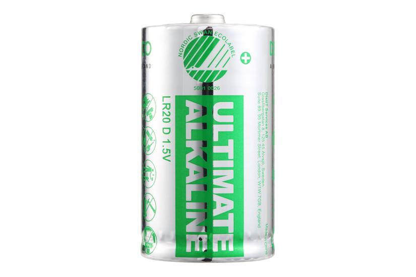 Deltaco Ultimate Batteri Nordic Swan økomærket 10 Lr20 Alkalisk