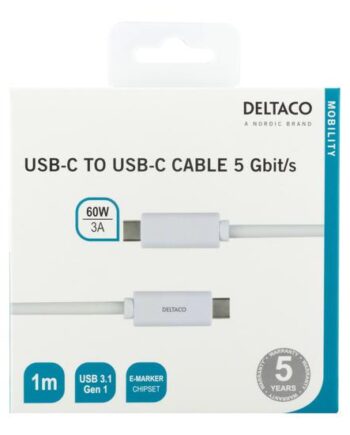 Deltaco Usb Type-  Kabel 24 Pin Usb-  Til 24 Pin Usb-