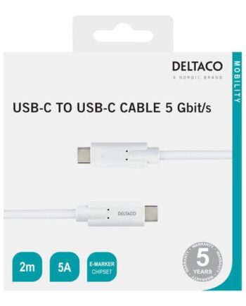 Deltaco Usb Type-  Kabel 24 Pin Usb-  Til 24 Pin Usb-