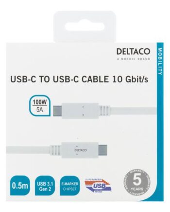 Deltaco Usb Type-  Kabel Usb-  Til Usb-  50 Cm