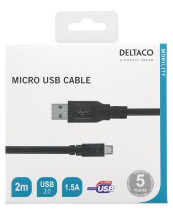 Deltaco Usb-kabel Micro-usb Type   Til Usb