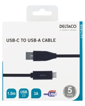Deltaco Usbc-1005m Usb Type-  Kabel 24 Pin Usb-  Til Usb