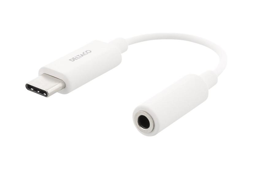 Deltaco Usbc-1145 Usb- Til Hovedtelefon Jackstikadapter 11 Cm