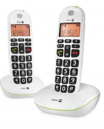 Doro Phoneeasy 100w Duo Trådløs Telefon Med Opkalds-id   Ekstra Telefonrør