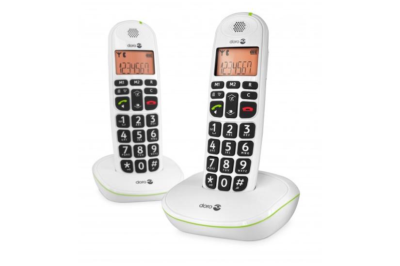 Doro Phoneeasy 100w Duo Trådløs Telefon Med Opkalds-id Ekstra Telefonrør