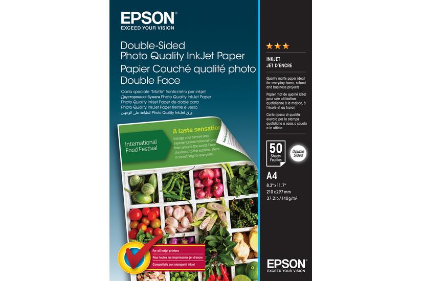 Epson Double-sided Photo Quality Inkjet Paper Fotopapir Mat 50 Ark A4 140