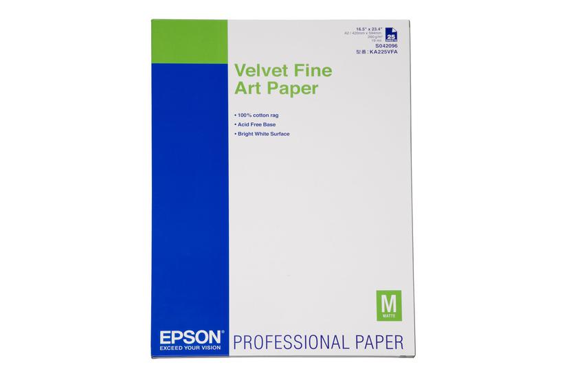 Epson Fine Art Velvet Fint Kunsttrykpapir 25 Ark A2