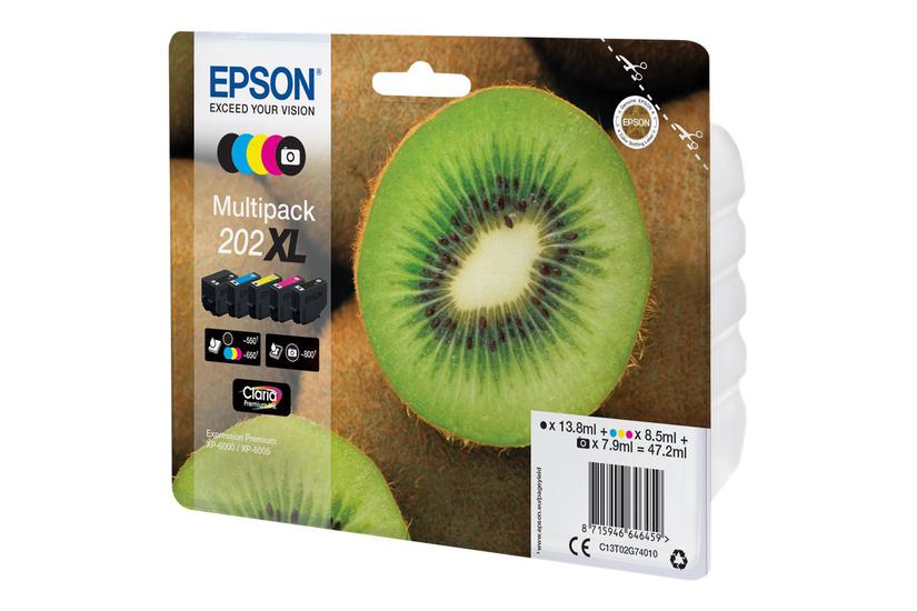Epson Multipack 202 Pakker Høj Kapacitet Sort Gul Cyan Magenta Foto-sort Original Blækpatron
