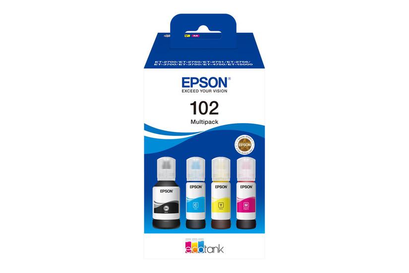 Epson 102 Multipack Pakker Sort Gul Cyan Magenta Original Blækpatron