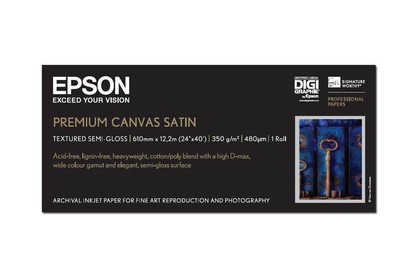 Epson Premierart Water Resistant Canvas Papir På Lærred Skinnende Rulle Rulle A1 61 Cm 12 350