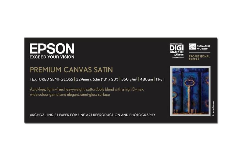 Epson Premierart Water Resistant Canvas Papir På Lærred Skinnende Rulle Rulle 33 Cm 350