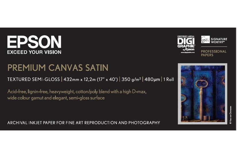 Epson Premierart Water Resistant Canvas Papir På Lærred Skinnende Rulle Rulle 43 Cm 12 350
