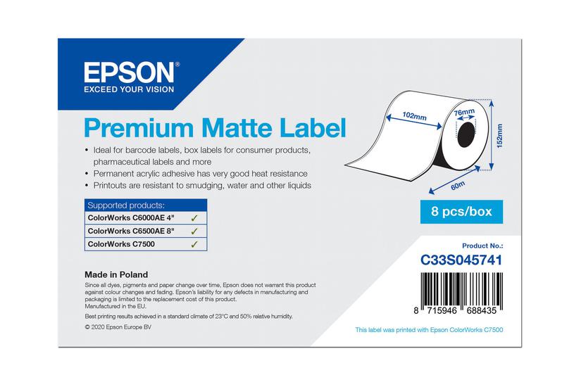 Epson Premium Fortløbende Mærkater Mat Rulle Rulle 10 Cm 60