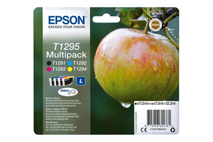 Epson T1295 Multipack Pakker Sort Gul Cyan Magenta Original Blækpatron