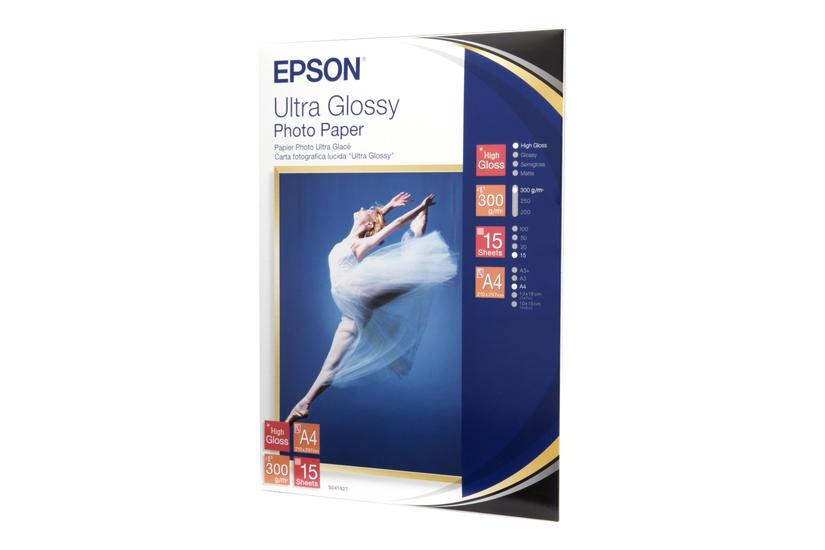 Epson Ultra Glossy Photo Paper Fotopapir Skinnende 15 Ark A4