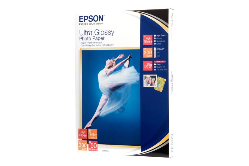 Epson Ultra Glossy Photo Paper Fotopapir Skinnende 50 Ark 130 180 Mm