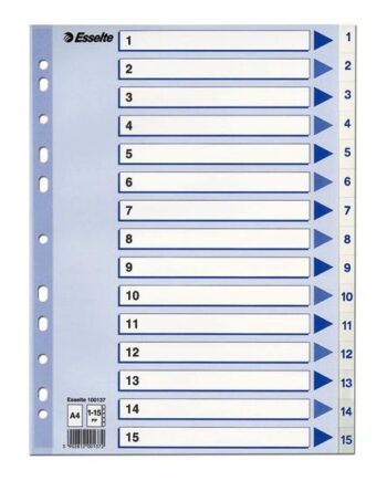 Esselte Deler For A4 Med Faneblade Hvid  Blå Print