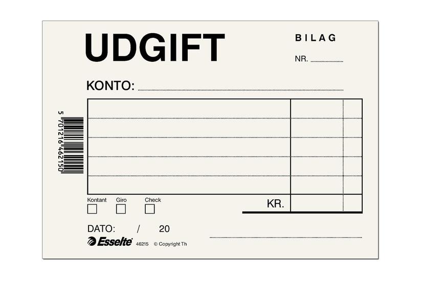 Esselte Udgiftsblanket 100 Ark A6