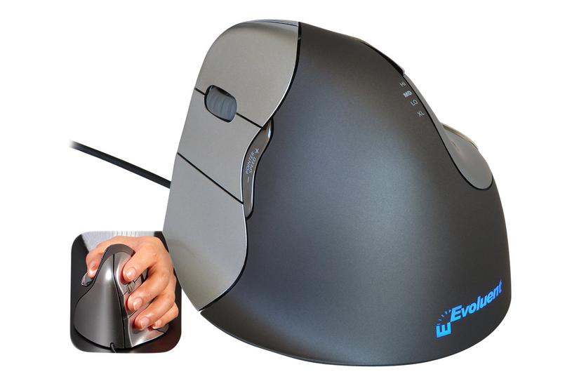 Evoluent Verticalmouse Left Lodret Mus Usb Grå Sølv