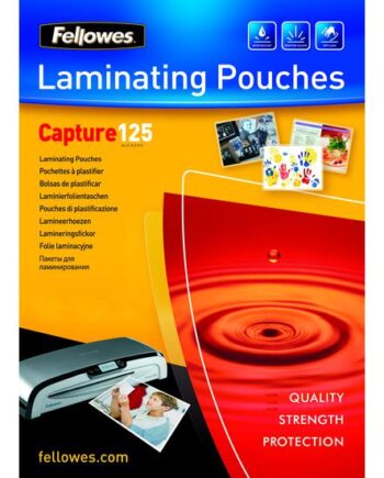 Fellowes Laminating Pouches Capture 125 Micron 100 83   113 Mm Laminerings Poser